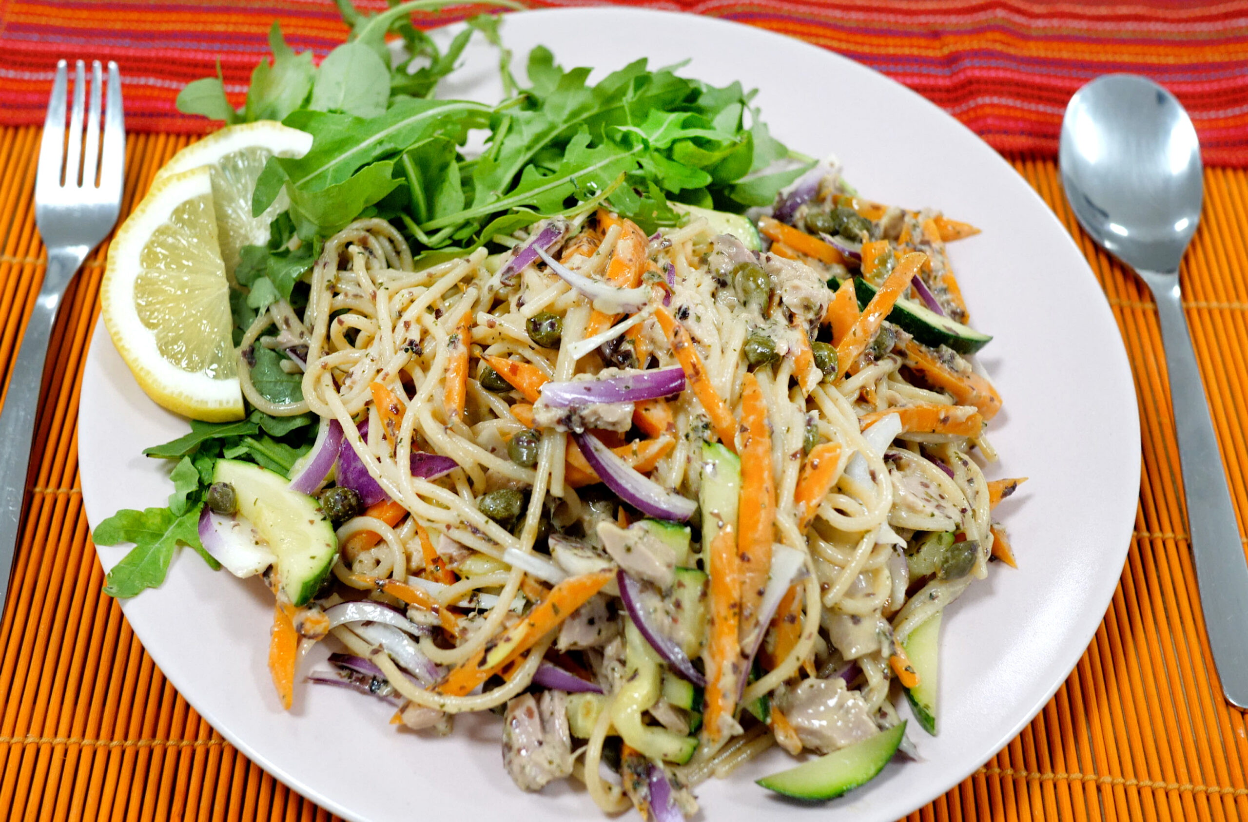 plantaardige tonijn-spaghetti - Vegan tonijn-spaghetti een lekkere pasta