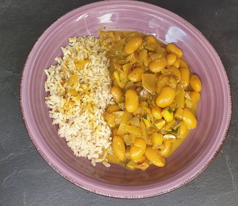 Vegan curry madras met lima bonen een heerlijk recept. 