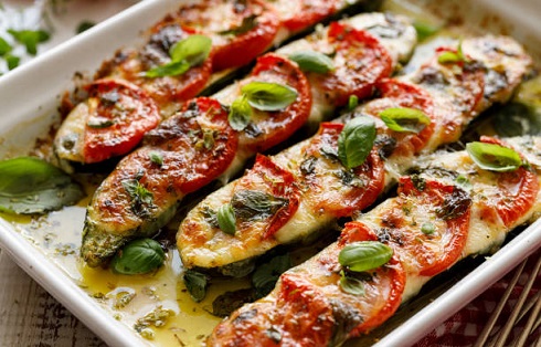 Vegan gevulde courgette